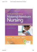 TEST BANK FOR Davis Advantage for Maternal-Newborn Nursing&colon; Critical Components of Nursing Care Fourth Edition by Roberta Durham&comma; Linda Chapman ISBN&colon;978-1719645737 COMPLETE GUIDE ALL CHAPTERS COVERED 100&percnt; VERIFIED A&plus; GRADE ASSURED&excl;&excl;&excl;&excl;&excl; NEW LATEST UPDATE&excl;&excl;