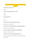VBS 2032&colon; EXAM I Questions and Correct&NewLine;Answers