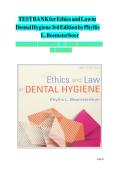 Updated&sol;Latest Ethics and Law in Dental Hygiene 3rd Edition Phyllis L&period; Beemsterboer Test Bank Complete All Chapters Comprehensive Dental Hygiene Ethics Resource Practice Questions Answers Rationales Legal Principles Professional Standards Exam Review Stud