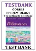 Updated&sol;Latest Gordis Epidemiology 6th Edition David D&period; Celentano Moyses Szklo Test Bank Complete All Chapters Comprehensive Epidemiology Resource Practice Questions Answers Rationales Public Health Research Methods Biostatistics Exam Review Study Guide F