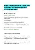 EFMB COMPREHENSIVE TEST BANK FULL&NewLine;QUESTIONS AND VERIFIED ANSWERS&NewLine;LEARNING PACKAGE