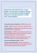 Gold Coast real estate 63 hour course &NewLine;EXAM&comma; comprehensive questions Merged &NewLine;With Correct Verified And Well Analyzed &NewLine;Solutions &vert;&vert; Already Graded A&plus; &vert;&vert; 2020-&NewLine;2027 Latest Update&excl;&excl;&excl;