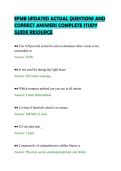 EFMB UPDATED ACTUAL QUESTIONS AND&NewLine;CORRECT ANSWERS COMPLETE STUDY&NewLine;GUIDE RESOURCE