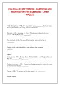 CSIA FINAL EXAM VERSION 1 QUESTIONS AND &NewLine;ANSWERS PRACTICE QUESTIONS &vert;LATEST &NewLine;UPDATE 