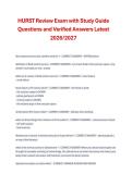 HURST Review Exam Study Guide Questions and Verified Answers &vert; HURST Review &vert; 2026&sol;2027 &vert; Comprehensive NCLEX Nursing Review