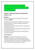 M100 Community Association Management Exam Questions with correct Answers