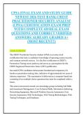 CPSA FINAL EXAM AND STUDY GUIDE &NewLine;NEWEST 2026 TEST BANK&vert; CREST &NewLine;PRACTITIONER SECURITY ANALYST &NewLine;&lpar;CPSA&rpar; CERTIFICATION EXAM PREP &NewLine;WITH COMPLETE 420 REAL EXAM &NewLine;QUESTIONS AND CORRECT VERIFIED &NewLine;ANSWERS&sol; ALREADY GRADED A&plus; &NewLine;&lpar;MOST RECENT&excl;&excl;&rpar; 