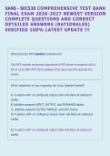 SANS - SEC530 COMPREHENSIVE TEST BANK &NewLine;FINAL EXAM 2026-2027 NEWEST VERSION &NewLine;COMPLETE QUESTIONS AND CORRECT &NewLine;DETAILED ANSWERS &lpar;RATIONALES&rpar; &NewLine;VERIFIED 100&percnt; LATEST UPDATE &excl;&excl;&excl; 