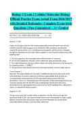 Biology I Exam 2 Cellular Molecular Biology Official Practice Exam Actual Exam 2026&sol;2027 with Detailed Rationales &vert; Complete Exam-Style Questions &vert; Pass Guaranteed &ndash; A&plus; Graded&NewLine;&NewLine;