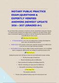 NOTARY PUBLIC PRACTICE EXAM &vert;QUESTIONS & EXPERTLY VERIFIED ANSWERS &vert;NEWEST UPDATE 2026 &ndash; 2027 &lpar;GRADED A&plus;&rpar;&NewLine;