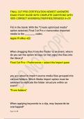 FINAL CUT PRO CERTIFICATION NEWEST ANSWERS EXAM STUDY GUIDE WITH COMPLETE QUESTIONS WITH 100&percnt; CORRECT ANSWERS&sol;&sol;VERIFIED&sol;&sol;GRADED A&plus;&sol;&sol;&excl;&excl;