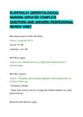 ELIOPOULOS GERONTOLOGICAL&NewLine;NURSING UPDATED COMPLETE&NewLine;QUESTIONS AND ANSWERS PROFESSIONAL&NewLine;REVIEW SHEET