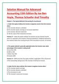 Solution Manual for Advanced &NewLine;Accounting 15th Edition By Joe Ben &NewLine;Hoyle&comma; Thomas Schaefer And Timothy