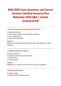NAB CORE Exam Questions and Correct Answers &lpar;Verified Answers&rpar; Plus Rationales 2026 Q&A &vert; Instant Download Pdf