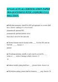 LP GAS ACTUAL CERTIFICATION PAPER&NewLine;2026 QUESTIONS WITH ANSWERS FULL&NewLine;SOLUTION&period;