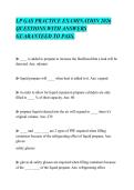 LP GAS PRACTICE EXAMINATION 2026&NewLine;QUESTIONS WITH ANSWERS&NewLine;GUARANTEED TO PASS&period;