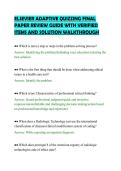 ELSEVIER ADAPTIVE QUIZZING FINAL&NewLine;PAPER REVIEW GUIDE WITH VERIFIED&NewLine;ITEMS AND SOLUTION WALKTHROUGH