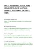 LP-GAS TEXAS BOBTAIL ACTUAL PAPER&NewLine;2026 QUESTIONS AND SOLUTIONS&NewLine;GRADED A PLUS OPERATIONAL SAFETY&NewLine;GUIDE