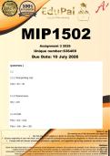 MIP1502 Assignment 3 &lpar;COMPLETE ANSWERS&rpar; 2026 - DUE 10 July 2026