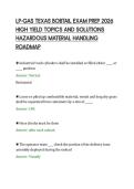 LP-GAS TEXAS BOBTAIL EXAM PREP 2026&NewLine;HIGH YIELD TOPICS AND SOLUTIONS&NewLine;HAZARDOUS MATERIAL HANDLING&NewLine;ROADMAP
