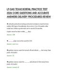LP-GAS TEXAS BOBTAIL PRACTICE TEST&NewLine;2026 CORE QUESTIONS AND ACCURATE&NewLine;ANSWERS DELIVERY PROCEDURES REVIEW