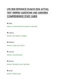 LPN HESI ENTRANCE EXAM III 2026 ACTUAL&NewLine;TEST VERIFIED QUESTIONS AND ANSWERS&NewLine;COMPREHENSIVE STUDY GUIDE