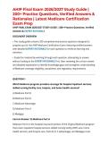 AHIP Final Exam 2026&sol;2027 Study Guide &vert; 200&plus; Practice Questions&comma; Verified Answers & Rationales &vert; Latest Medicare Certification Exam Prep