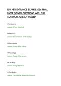 LPN HESI ENTRANCE EXAM III 2026 FINAL&NewLine;PAPER SOLVED QUESTIONS WITH FULL&NewLine;SOLUTION ALREADY PASSED