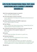 LPN TO RN TRANSITIONS FINAL TEST 2026&NewLine;QUESTIONS WITH CORRECT ANSWERS&NewLine;GRADED A&plus;