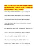 IVY TECH APHY 101 MIDTERM EXAM&NewLine;Question and Answer 2026 &vert; Complete&NewLine;Study Guide &vert; A&plus; Verified
