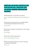 ENRICHED AIR NITROX CERTIFICATION&NewLine;EVALUATION FULL QUESTIONS AND&NewLine;SOLUTIONS VERIFIED PREPARATION&NewLine;MATERIAL