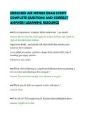 ENRICHED AIR NITROX EXAM SCRIPT&NewLine;COMPLETE QUESTIONS AND CORRECT&NewLine;ANSWERS LEARNING RESOURCE