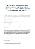 NU 518 Exam 2 - Comprehensive Practice&NewLine;Examination University of South Alabama -&NewLine;College of Nursing WITH QUESTIONS AND WELL&NewLine;VERIFIED ANSWERS ACTUAL 2026&excl;&excl;&excl;&NewLine;