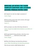 ENRICHED AIR NITROX TEST PAPER&NewLine;COMPLETE QUESTIONS AND ACCURATE&NewLine;ANSWERS PREMIUM REVIEW SHEET
