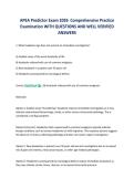 APEA Predictor Exam 2026 Comprehensive Practice&NewLine;Examination WITH QUESTIONS AND WELL VERIFIED&NewLine;ANSWERS&NewLine;