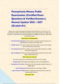 Pennsylvania Notary Public Examination &vert;Certified Exam Questions & Verified Answers &vert; Newest Update 2026 &ndash; 2027 &lpar;Graded A&plus;&rpar;&NewLine;