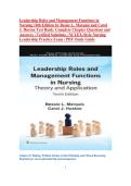 Leadership Roles and Management Functions in &NewLine;Nursing 10th Edition by Bessie L&period; Marquis and Carol &NewLine;J&period; Huston Test Bank&colon; Complete Chapter Questions and &NewLine;Answers &vert; Verified Solutions &vert; NCLEX-Style Nursing &NewLine;Leadership Practice Exam &vert; PDF Study Guide