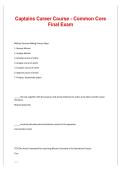 Captains Career Course Common Core Final Exam Study Guide PDF 2025&sol; 2026 100&percnt; Verified with Correct Questions and Answers with Solution Download