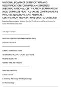 NATIONAL BOARD OF CERTIFICATION AND&NewLine;RECERTIFICATION FOR NURSE ANESTHETISTS&NewLine;&lpar;NBCRNA&rpar; NATIONAL CERTIFICATION EXAMINATION&NewLine;&lpar;NCE&rpar; COMPLETE PRACTICE EXAM &vert; COMPREHENSIVE&NewLine;PRACTICE QUESTIONS AND ANSWERS &vert;&NewLine;CERTIFICATION PREPARATION &vert; UPDATED 2026&sol;2027