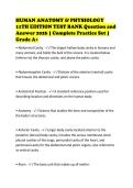 HUMAN ANATOMY & PHYSIOLOGY&NewLine;11TH EDITION TEST BANK Question and&NewLine;Answer 2026 &vert; Complete Practice Set &vert;&NewLine;Grade A&plus;