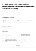 BC Owner Builder Exam &lpar;Latest 2026&sol;2027 Update&rpar; Complete Questions and Guide Answers&comma; 100&percnt; Verified Graded A&plus;