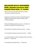 HEALTHCARE QUALITY MANAGEMENT&NewLine;EXAM 1 Question and Answer 2026 &vert;&NewLine;Complete Study Guide &vert; A&plus; Verified