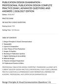 PUBLICATION DESIGN EXAMINATION &NewLine;PROFESSIONAL PUBLICATION DESIGN COMPLETE&NewLine;PRACTICE EXAM &vert; ADVANCED QUESTIONS AND&NewLine;ANSWERS &vert; 2026&sol;2027 EDITION