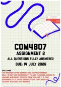 COM4807 Assignment 2 Memo &vert; Due 14 July 2026