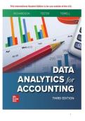 TEST BANK FOR ISE Data Analytics for Accounting 3rd Edition by Vernon Richardson Professor&comma; Katie L&period; Terrell &comma; Ryan A&period; Teeter&period;ISBN&colon;978-1265094454 COMPLETE GUIDE ALL CHAPTERS COVERED 100&percnt; VERIFIED A&plus; GRADE ASSURED&excl;&excl;&excl;&excl;&excl; NEW LSTEST UPDATE&excl;&excl;&excl;&excl;&excl;