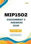 MIP1502 Assignment 3 &vert;&vert;&lpar;Answers and Guidelines&rpar;&vert; Due Date 10 July 2026