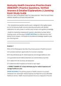 Kentucky Health Insurance Practice Exam 2026&sol;2027 &vert; Practice Questions&comma; Verified Answers & Detailed Explanations &vert; Licensing Exam Study Guide
