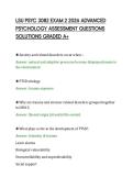 LSU PSYC 3082 EXAM 2 2026 ADVANCED&NewLine;PSYCHOLOGY ASSESSMENT QUESTIONS&NewLine;SOLUTIONS GRADED A&plus;
