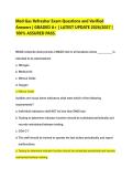 Med Gas Refresher Exam Questions and Verified&NewLine;Answers &vert; GRADED A&plus; &vert; LATEST UPDATE 2026&sol;2027 &vert;&NewLine;100&percnt; ASSURED PASS&period;
