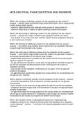 MCB 2050 FINAL EXAM QUESTIONS AND ANSWERS